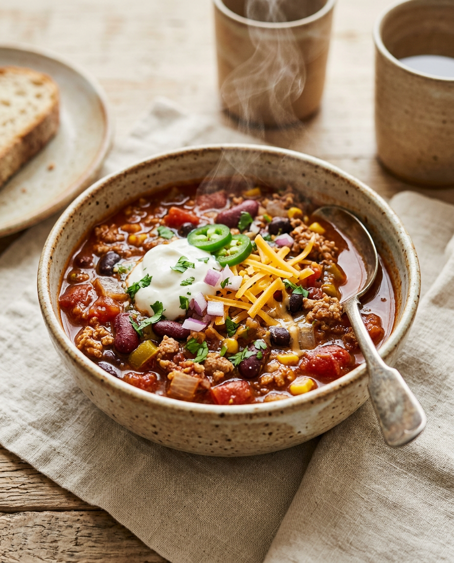 Turkey Chili Bowl plated